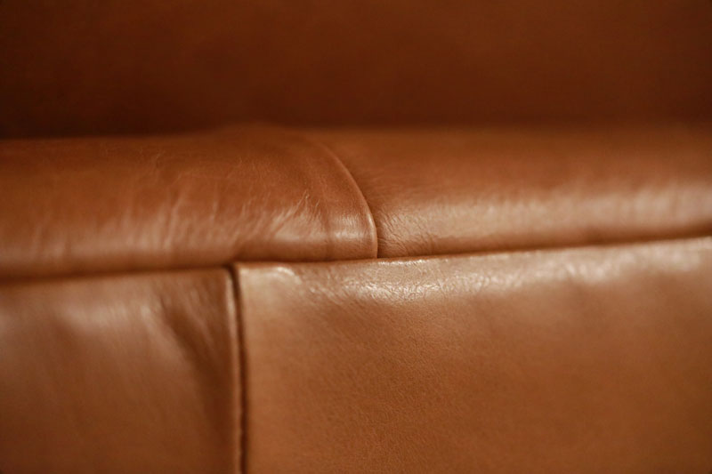 A clean leather furniture surface.