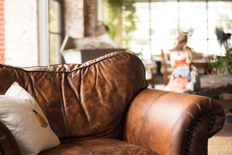 Restoring shine to leather sofa with conditioning